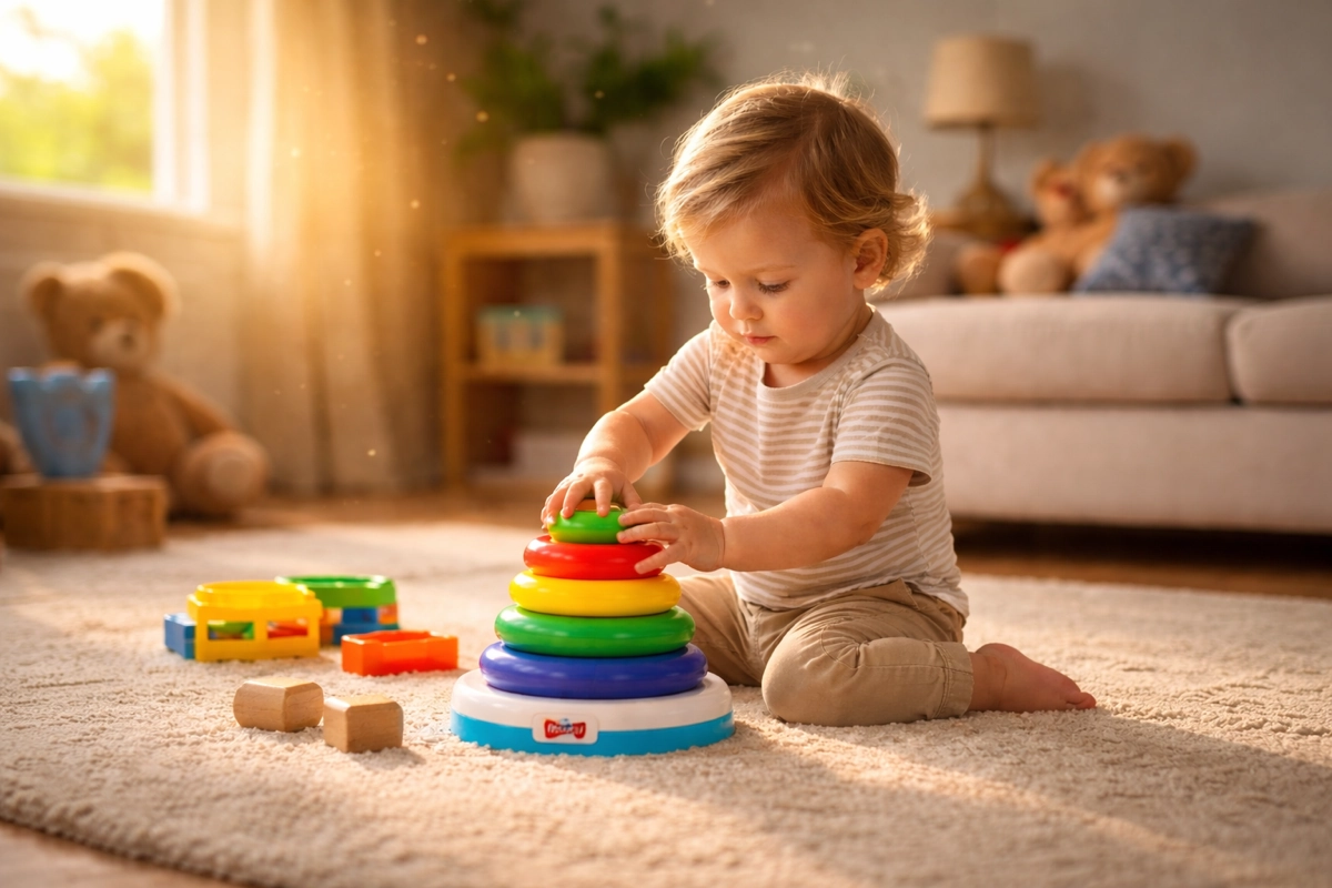Colorful ring stackers prepared for donation